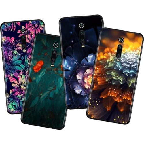 Beautiful Flower Art For Xiaomi Redmi 9i 9T 9A 9C 9 8A 8 GO 7 7A S2 Y2 6 6A 5 5A 4X Prime Pro Plus Black Phone Case