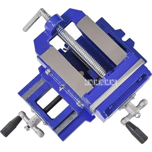 Cast Iron Bench Drill Operating Platform Flat Tongs Precision Heavy Duty Bench Vise Clamp Tool Two-Way Movement Plain Vice