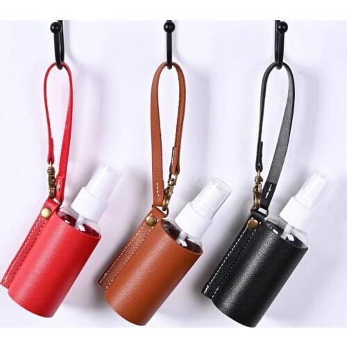 60ml Hand Sanitizer Case Perfume Leather Case Portable Hydroalcoholic Gel Bottle Hand Sanitizer Leather Case Keychain Holder
