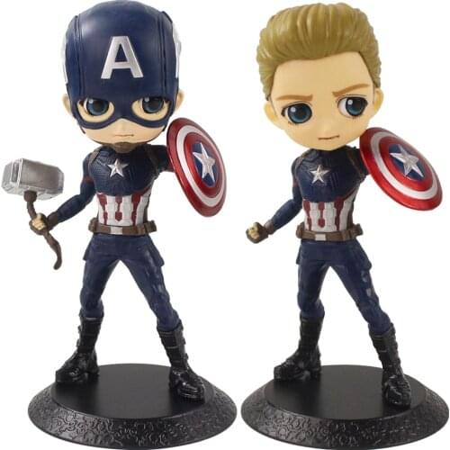 16cm Avengers Q Posket Super Hero Captain America PVC Action Figure Toys Model Doll