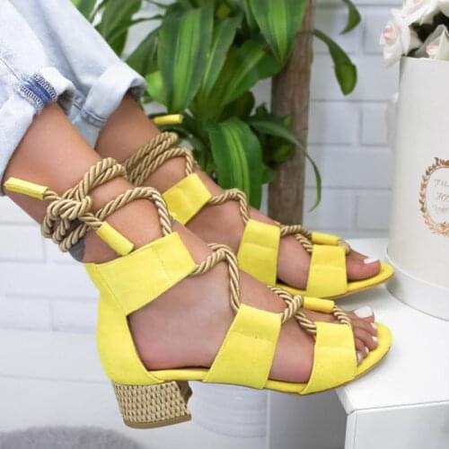 Summer Wedge Espadrilles 2019 New Women Sandals Heel Pointed Fish Mouth Gladiator Sandals Hemp Rope Lace Up Platform Sandal
