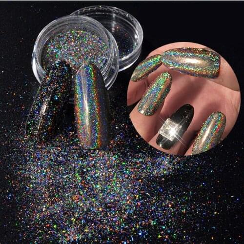 1 Box Holographic Galaxy Nail Glitter Laser Iridescent Nail Sequins Rainbow Paillettes Nail Dipping Glitters Nail Art UV Gel