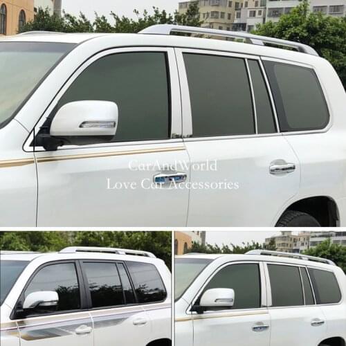 Stainless Steel For Toyota Land Cruiser 2008-2021 Center Pillar Cover Car Window Trims Middle Column Frames Decorate Accessories