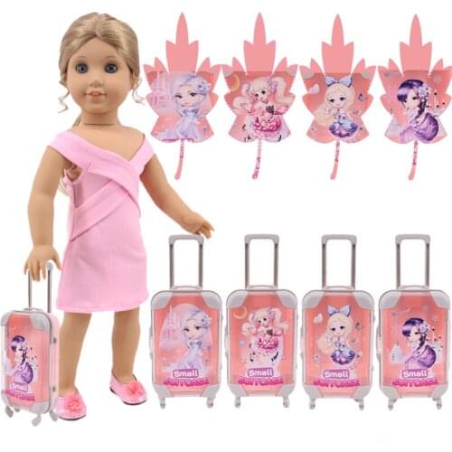 Doll Suitcase Travel Suitcase Sailor Moon Cartoon Sticker For 18 Inch American&43CM Reborn Baby New Born Doll ,Girls Russia DIY