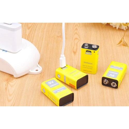 9V 500mAh 6F22 Li-ion Battery lithium polymer Rechargeable Batteries 9v Battery for Multimeter Microphone Toy Remote Control KTV