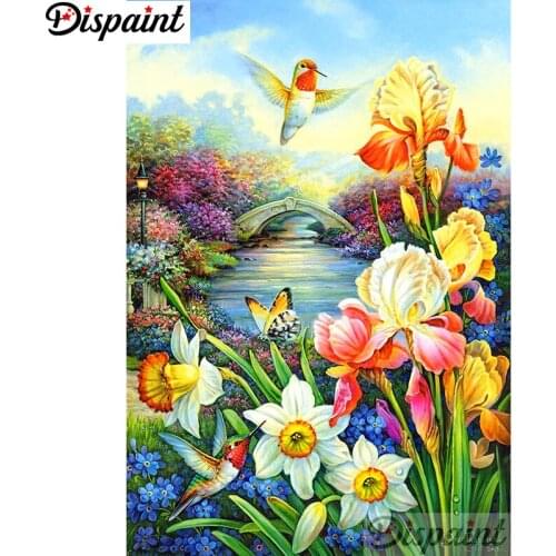 Dispaint Full Square/Round Drill 5D DIY Diamond Painting "Birds and flowers" 3D Embroidery Cross Stitch Home Decor Gift A12759