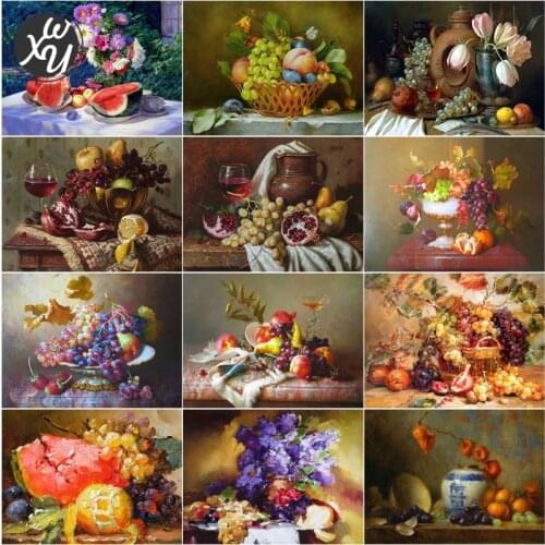Diamond Painting Kits for Adults Retro Style Full Drill Mosaic Art Fruit Rhinestones 5D Round Square Cross Stitch for Home Decor