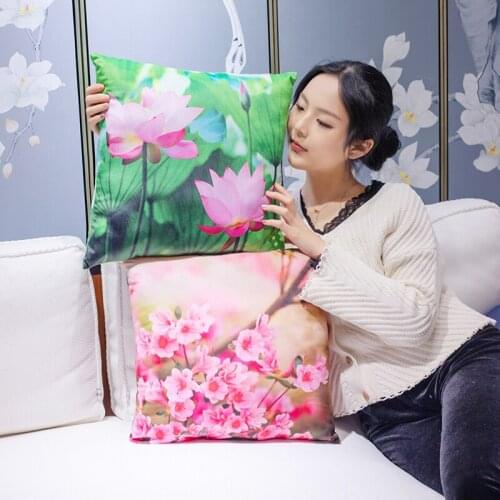 New Style 45CM Chinese Style Jiangnan Water Rhyme Soft Pillow Cases Solid Cushion Cover Square Decorative For Sofa Bed Car Home