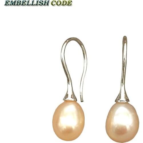 Charming Classic simple Irregular small baroque stely pearls fish hook earrings natural pearl peach orange color gift for lady