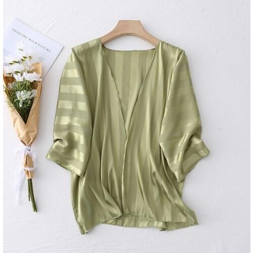 Pajamas Women Summer Sexy Silk Suit Robe Court Style Robe