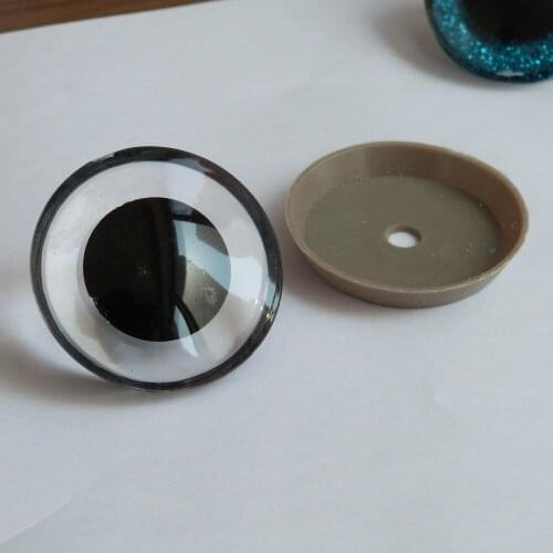 50mm big size clear trapezoid plastic safety toy eyes &soft washer for diy doll findings