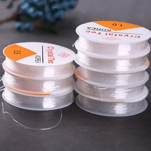 DIY Crystal Beading Stretch Cord Elastic Line 0.7 mm 0.5mm 0.8 mm 1.0 mm Clear Beading Wire/Cord/String/Thread Jewelry Making