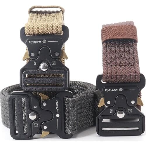 Military Training Mens Belts Quick Release Buckle Outdoor Travel Canvas Tactical Belt Fashion Luxury Designer Adjustable Belts