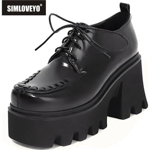 SIMLOVEYO 2021 Summer Fashion Ladies Sexy Pleated Platforms High Thick Sole 8cm Lace Up Square Toe Punk Size 35-44 Yellow A4153