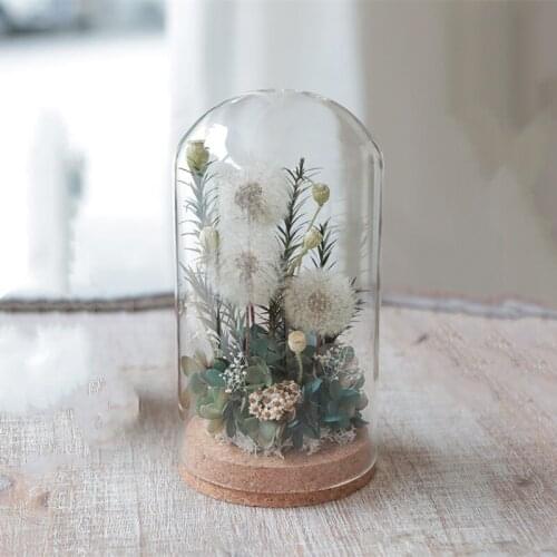9*15cm Cork Base Glass Dome Home Wedding Decoration Diameter=9cm Height=15cm Glass Cover Vase Friend Gift