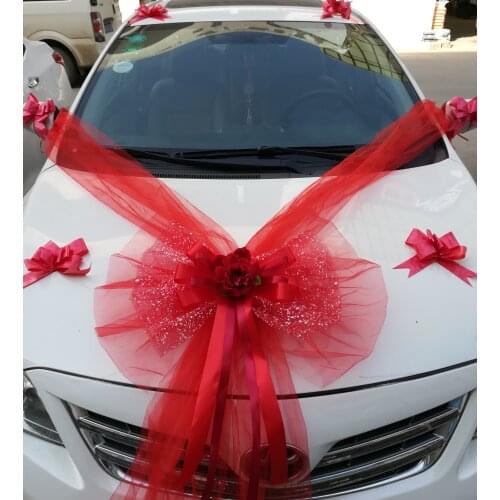 Wedding Car Accessory Decoration Flower Cover Butterfly Knot Simulation Rose Convoy Decoration Special Wedding Items