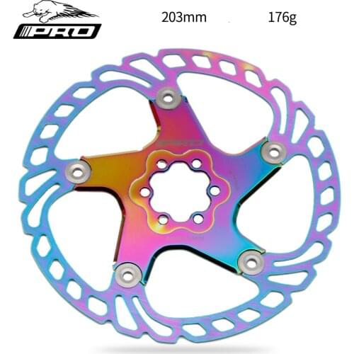 Brake Rotor Electroplate Color IIIPRO Mountain Bike 140mm 160mm 180mm 203mm 6 Bolts Stainless Steel Floating Disc
