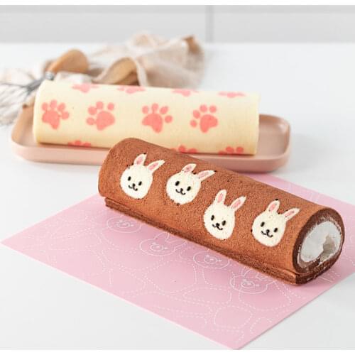 Cake Roll Mold Silicone Cartoon Mould Cake Baking Non Stick Swiss Roll Silicone Mat Painted Oven Moule Baking Tools ED50MJ
