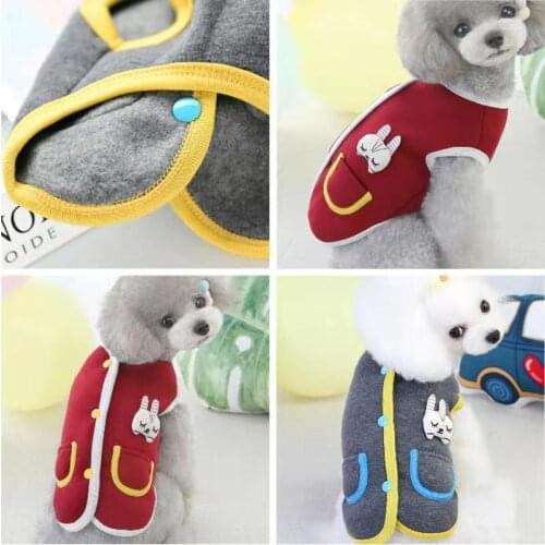 Spring autumn dog clothes with fleece cat dog vest for small dogs puppy teddy french bulldog Pomeranian coat jacket