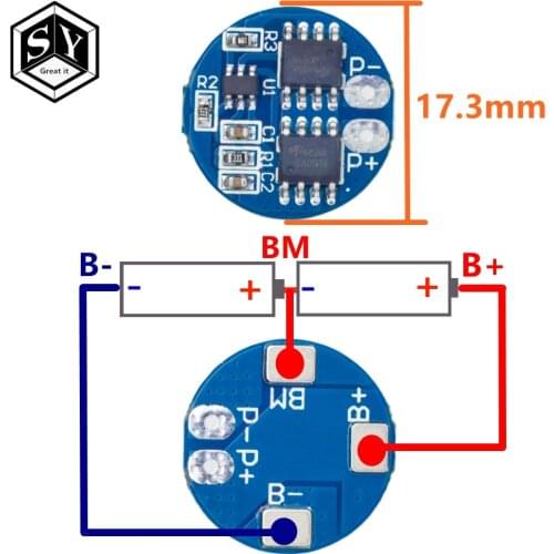 1PCS Great IT 2S 5A Li-ion Lithium Battery 7.4v 8.4V 18650 Charger Protection Board bms pcm for li-ion lipo battery cell pack
