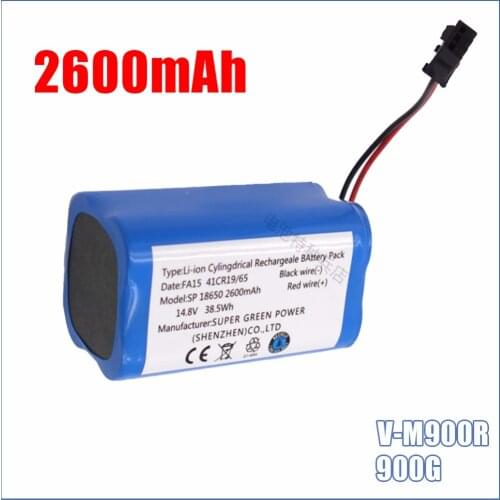 14.8V 2600mAh High quality Hot sale Li-Ion Replacements Rechargeable Battery for PUPPYOO V-M900R 900G robot cleaner