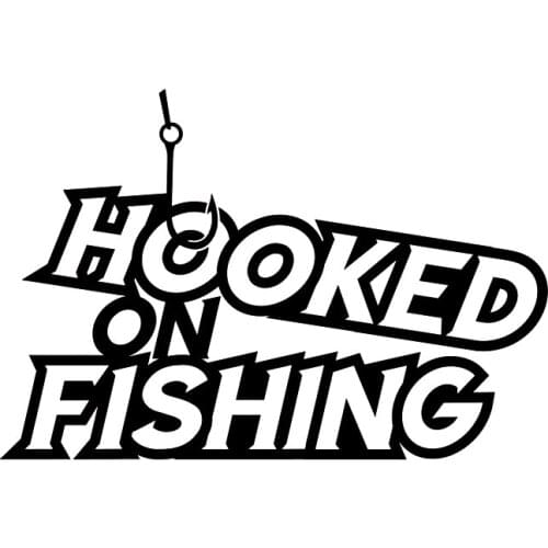 17*11.5cm Hooked On Fishing Car Stickers Funny Personality Stickers Motorcycle SUVs Bumper Laptop Car Styling