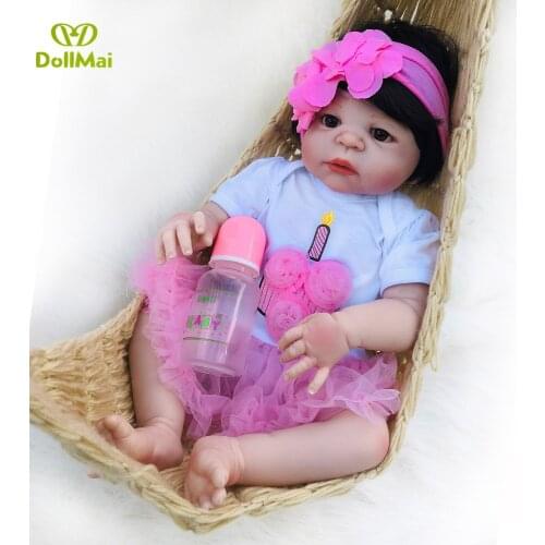 23 Inch Bebe Reborn Doll Full Silicone Vinyl reborn baby dolls Realistic Princess Girl Baby Toy Doll For Children Gifts