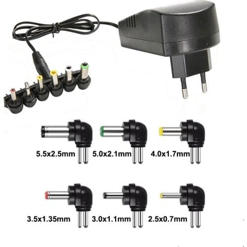 3-12V 3A Adjustable Universal Power Supply EU/US 30W AC Charger Adapter Portable Power Adapter Charger with 6pcs Connector Tips