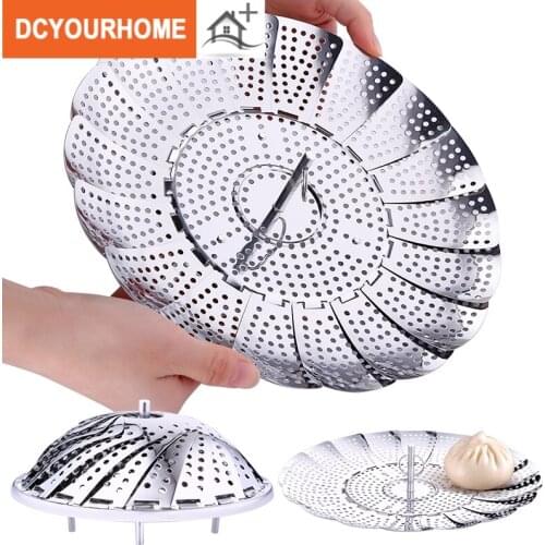 3 Size Food Steamer Basket for Cooking / Stainless Steel Vegetable Steamer / Basket Retractable Kitchen Fruit Basket