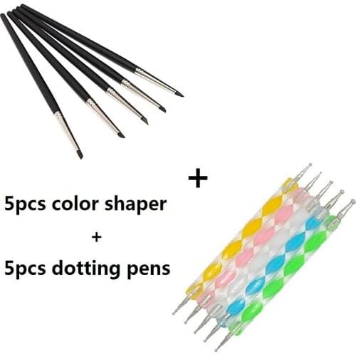 5pcs 0 Silicone Color Pen + 2 Way Ball Point Pen Embossed Pattern Tools Pottery Polymer Ceramics Carving, Ceramics Craft
