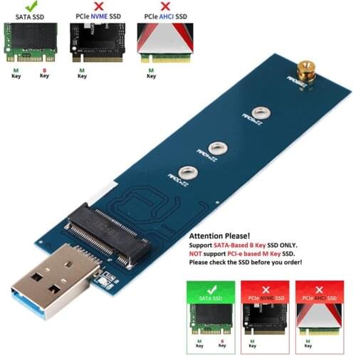 M.2 to USB Adapter B Key M.2 SSD Adapter USB 3.0 (No Cable Needed) USB to 2280 M2 SSD Drive Adapter NGFF Converter SSD Reader