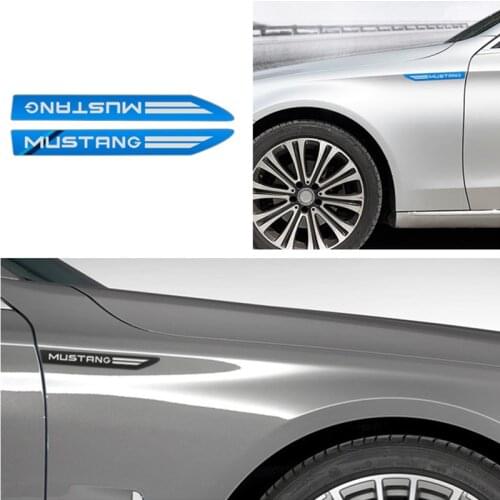 Car Styling 2pcs Side Wing Badge Emblem Fender Sport Car Sticker for Ford Mustang 2015 2017 2018 Accessories