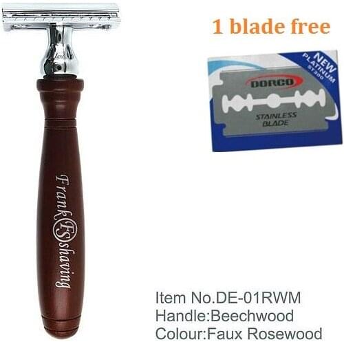 Frank Shaving-Double Edge Safety Razor with Rosewood Handle +FREE BLADE+FREE SHIPPING #DE-01RWM
