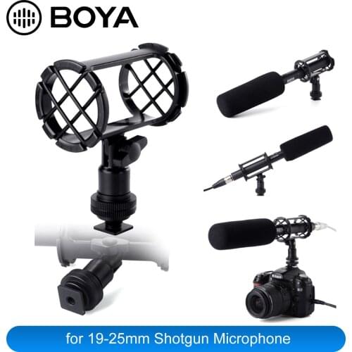 BOYA BY-C04 Camera Microphone Shock Mount for AKG D230 Senheisser ME66 Rode NTG-1/2/3/4 Audio-Technica AT-875R Sony ECM-CG50