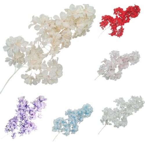 10Pcs Flower Decor Bright-colored Artificial Flower Exquisite Faux Silk Flower Visual Effect Simulation Oriental Cherry for Home