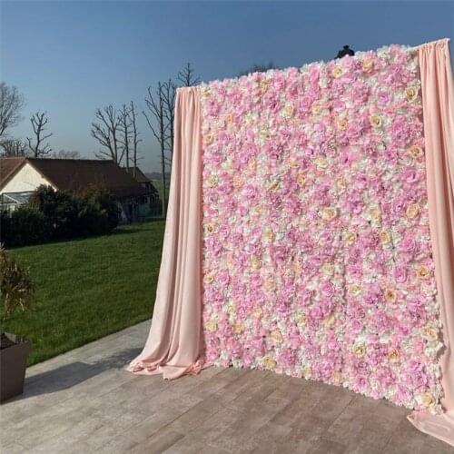Decorative Flower Panel for Flower Wall Handmade with Artificial Silk Flowers for Wedding Wall Decor Baby shower Party Backdrop