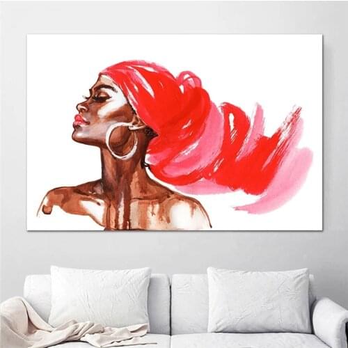 Decorative painting handmade Black White African Woman Canvas Painting Modern Art Portrait painting for Room Office Decoration
