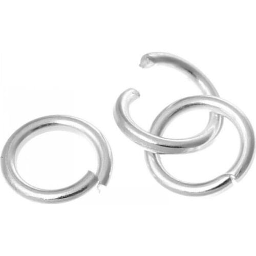 DoreenBeads Open Jump Ring Findings Silver Plated 6mm Dia,2000PCs