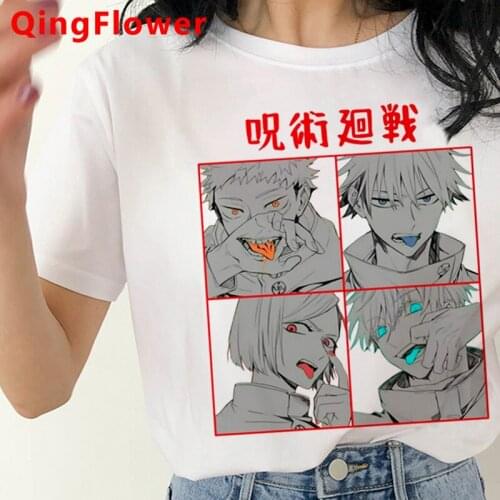 Jujutsu Kaisen Gojo Satoru Yuji Itadori t shirt women couple clothes harajuku kawaii clothes top tees graphic tees women