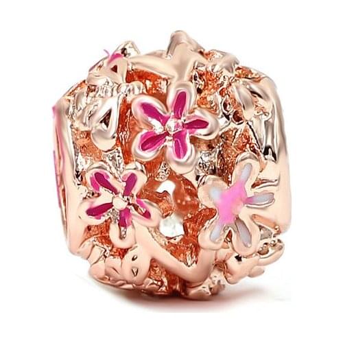 GO MAX DGW Round flower Beads Fit Original Pandora Charms Bracelets DIY Women Jewelry Bracelet Making DIY Jewelry For Women