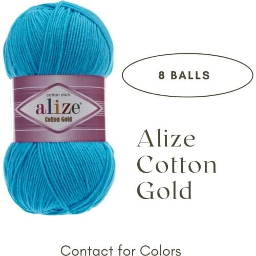 8 Balls Alize Cotton Gold, Crochet Yarn, Knitting Yarn, Baby Yarn, Acrylic Cotton Yarn, Yarn for Crocheting Wool, Turkish Yarn