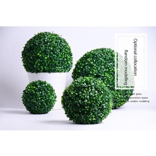Artificial Milan Grass Ball Simulation Green Plants Ball Fake Flower For Wedding Home Garden Outdoor Fake Plants DIY Decoration