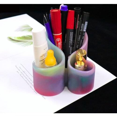 K3ND Resin Tray Mold Resin Pen Holder Storage Box Mold Serving Board Silicone Mold