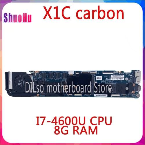 KEFU X1-carbon For Lenovo Thinkpad X1 X1C Laptop Motherboard DDR3 HM87 Intel Integrated 48.4LY26.021 I7-4600U 90 Days 8GB