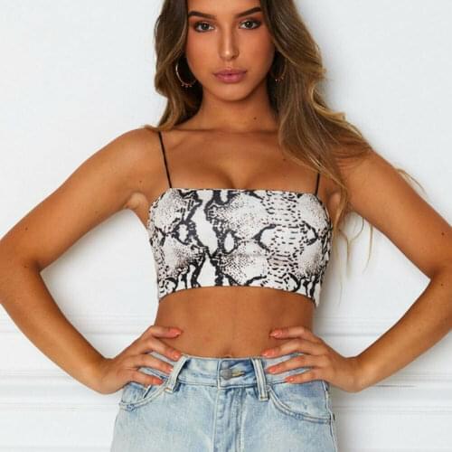 Women Sexy Sleeveless Crop Tops Tee Snake Skin Print Tank tops Bodysuit Shirt 2020 Summer Autumn Girls Clothes underwear women