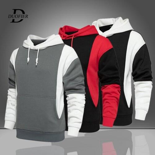 Autumn Winter Hoodies Men Casual Sweatshirt Fleece Hooded Long Sleeve Warm 2021 New Mens Hoodie Patchwork Fashion Pullover
