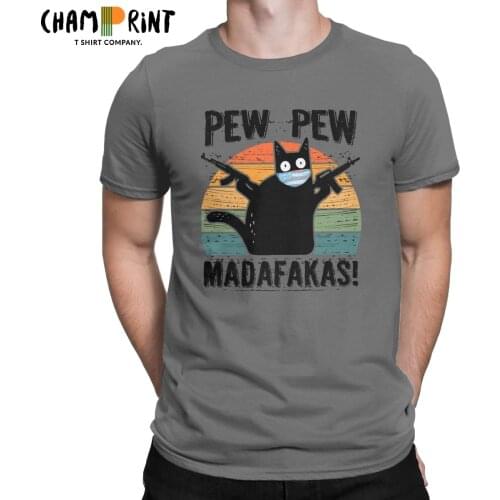 Mens Pew Pew Madafakas T Shirts Cotton Tops Vintage Short Sleeve Round Collar Tee Shirt Gift T-Shirt