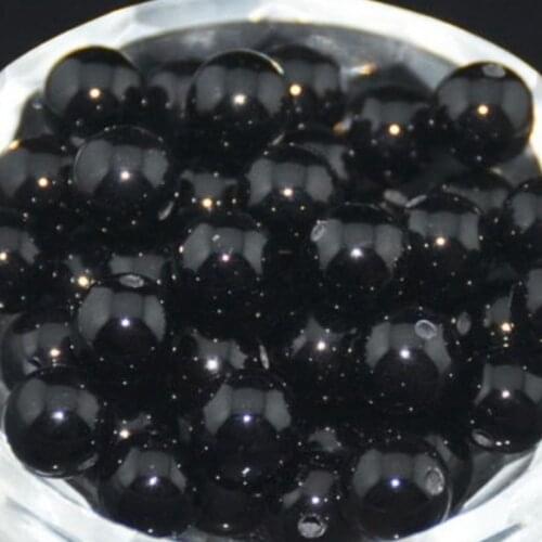 Natural Black Agate Beads Gemstone Smooth Round Loose for Jewelry Making