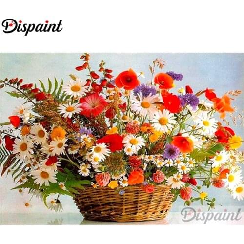 Dispaint Full Square/Round Drill 5D DIY Diamond Painting "Flower basket" Embroidery Cross Stitch 3D Home Decor A11822