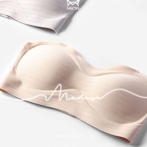 Underwear Womens Strapless Bra Small Chest Gathered Thin Seamless Tube Top Anti-empty Inner Wear No Steel Ring Student Summer